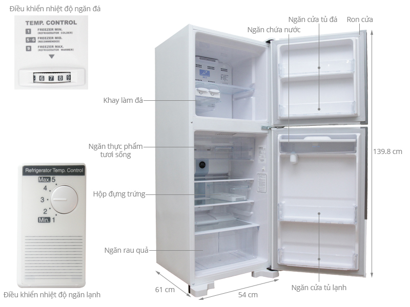 Mua tủ lạnh Hitachi R-T190EG1D MWH 185l giúp tiết kiệm điện