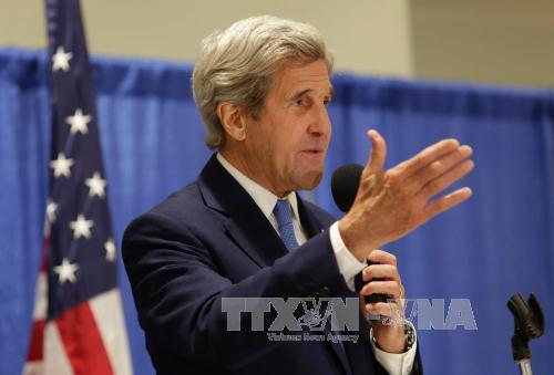 Ngoại trưởng Mỹ John Kerry phát biểu tại Sterling, Virginia ngày 20/6. Ảnh: AFP/TTXVN
