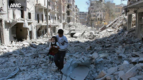Cảnh hoang tàn vì giao tranh ở Syria