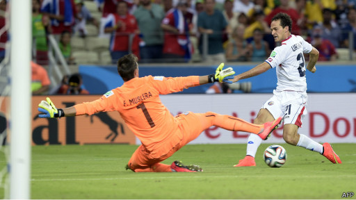 Kết quả trận đấu Uruguay - Costa Rica World Cup 2014 là 1-3 nghiêng về Costa Rica