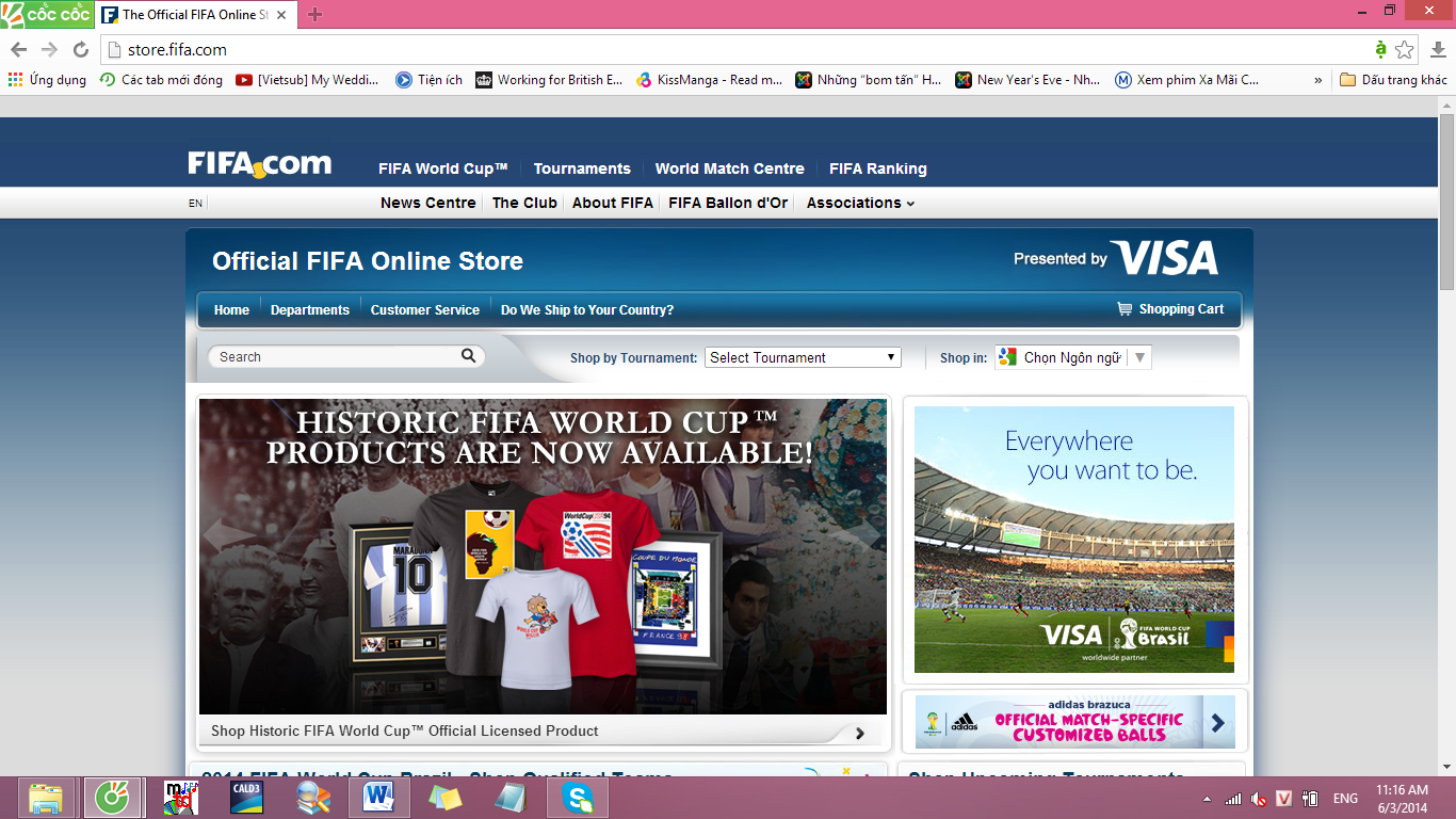 FIFA mở trang bán hàng online cho World Cup 2014