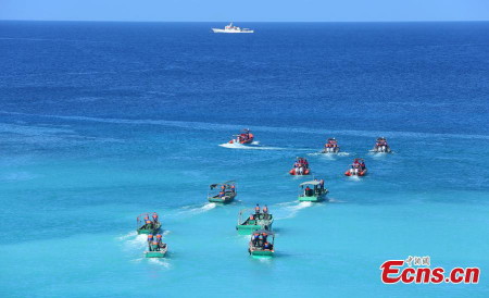 Các tàu Trung Quốc tham gia buổi diễn tập trái phép trong khu vực quần đảo Hoàng Sa của Việt Nam