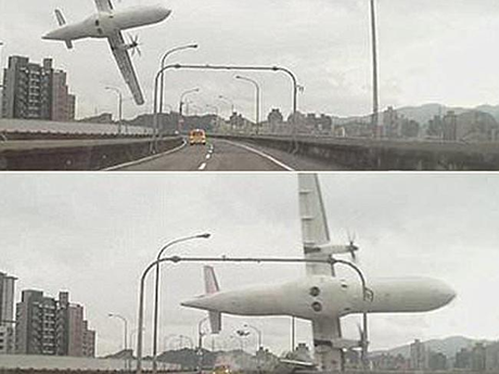 Máy bay TransAsia nghiêng gần 90 độ khi rơi