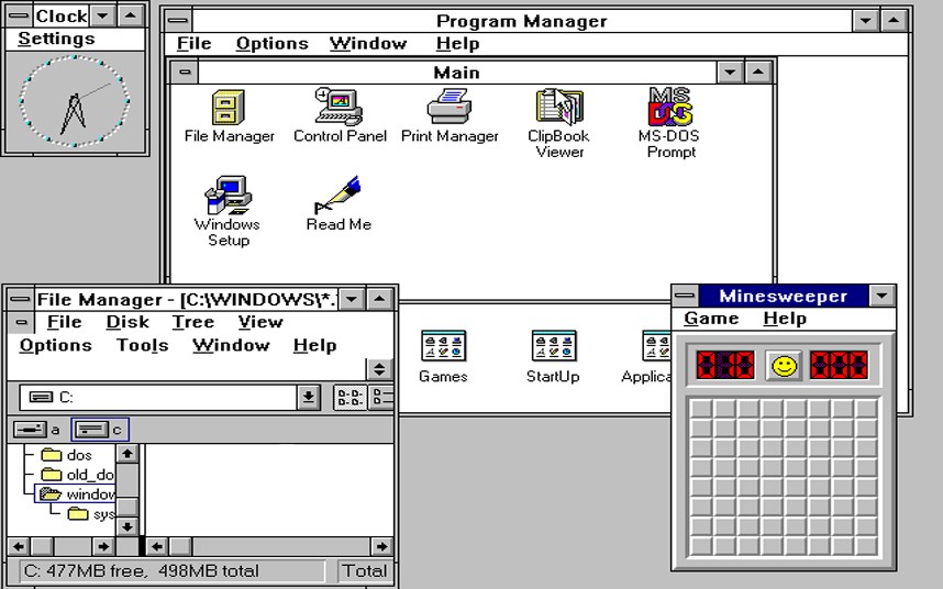 Hệ điều hành Windows 3 được Microsoft phát hành vào năm 1990