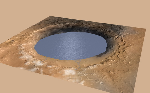 Các nhà khoa học cho rằng miệng Gale đã từng là một hồ nước trên Sao hỏa