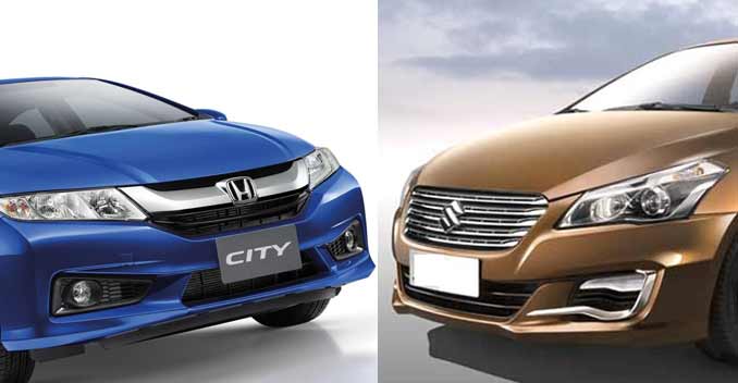 Honda City có giá bán cao hơn một chút so với Maruti Ciaz khi so sánh xe oto về giá cả