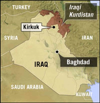 Vị trí thành phố Kirkuk