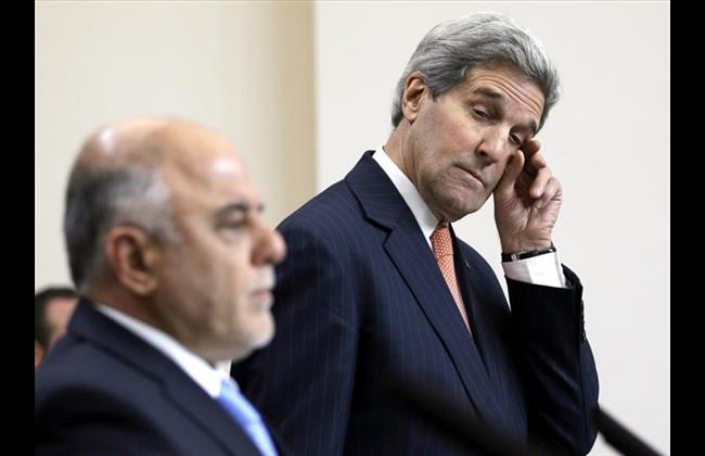 Ngoại trưởng Mỹ John Kerry trong một cuộc họp với liên minh các quốc gia chống khủng bố IS ngày 22/1