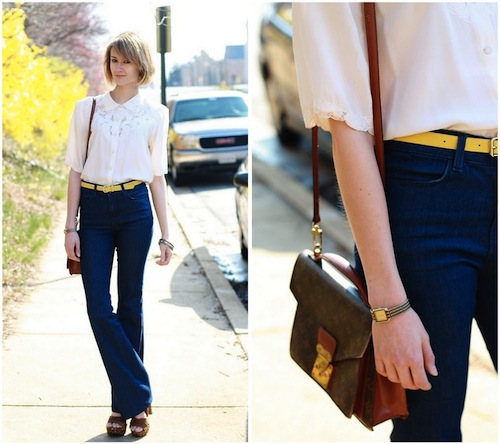 Bạn gái có thể làm mới phong cách thời trang bằng chiếc quần jeans ống loe thay vì ống bó