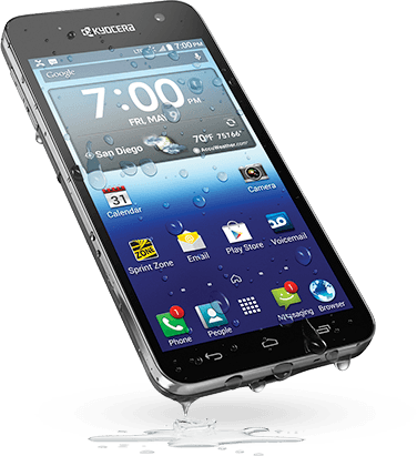 Kyocera là mẫu smartphone giá rẻ có khả năng chống nước đạt chứng nhận IP57