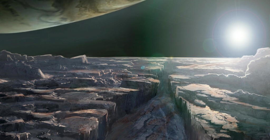 Lớp băng tuyết dày cứng trên Europa