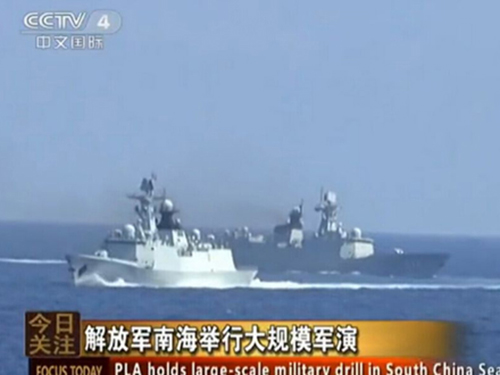 Một cuộc tập trận của quân đội Trung Quốc ở biển Đông