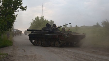 Xe tăng của quân đội Ukraine tại khu vực miền đông