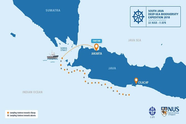 Đoàn thám hiểm khởi hành từ Jakarta, qua eo biển Sunda và cập cảng Cilacap của Indonesia, ở phía nam Tây Java. Ảnh: SJADES 2018.