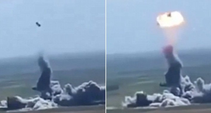 Xe đánh bom liều chết của IS nổ tung giữa trời