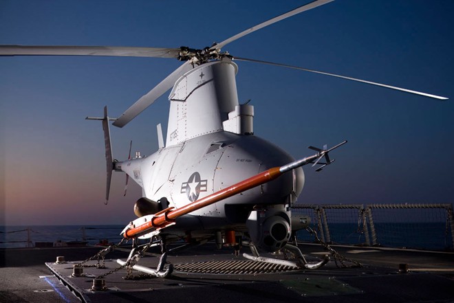 Máy bay trực thăng không người lái MQ-8 Fire Scout do quân sự Mỹ sản xuất.