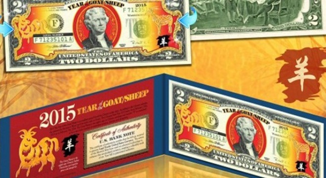 Bộ Tài chính Mỹ đã phát hành bộ sưu tập 'Tiền May mắn' của 'Năm con Dê