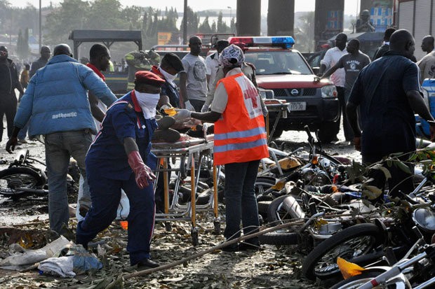 Hiện trường một vụ đánh bom tại Nigeria
