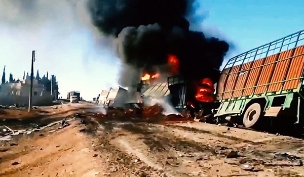 Đoàn xe vận tải của IS bị quân đội Syria không kích phá hủy, theo tình hình chiến sự Syria mới cập nhật 