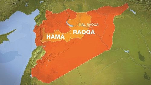 Vị trí tỉnh Raqqa và Hama