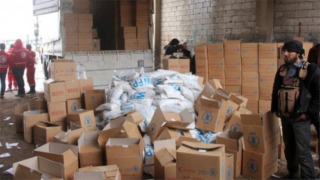 Hàng viện trợ nhân đạo cho Syria hồi tháng 2/2016, theo tình hình chiến sự Syria mới cập nhật 