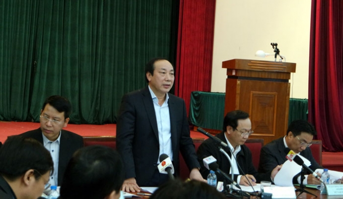 Thứ trưởng Bộ GTVT Nguyễn Hồng Trường phát biểu tại cuộc họp. Ảnh: Báo Giao thông 