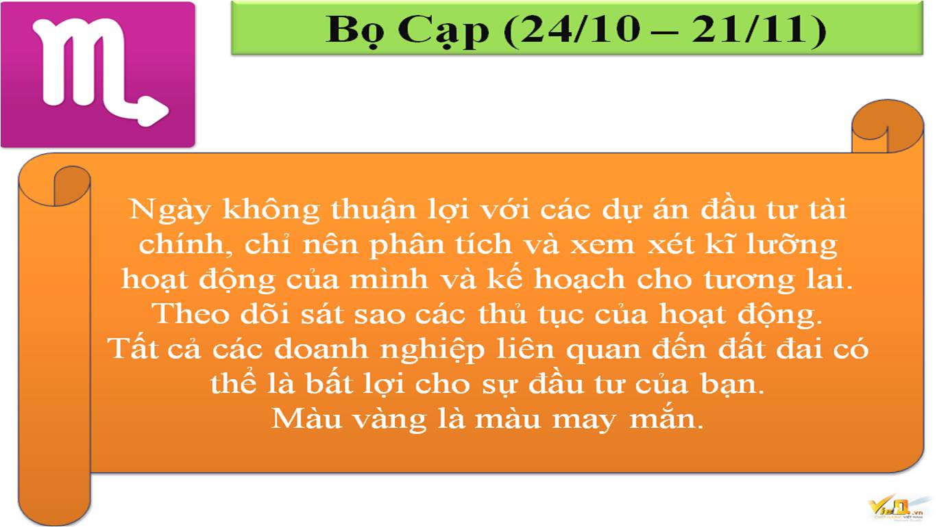 Cung hoàng đạo Bọ Cạp ngày 8.7.2014