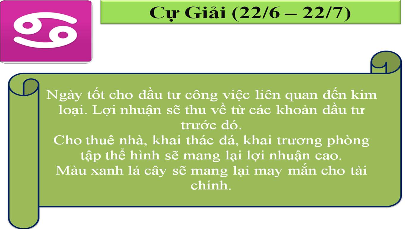 Cung hoàng đạo Cự Giải ngày 8.7.2014