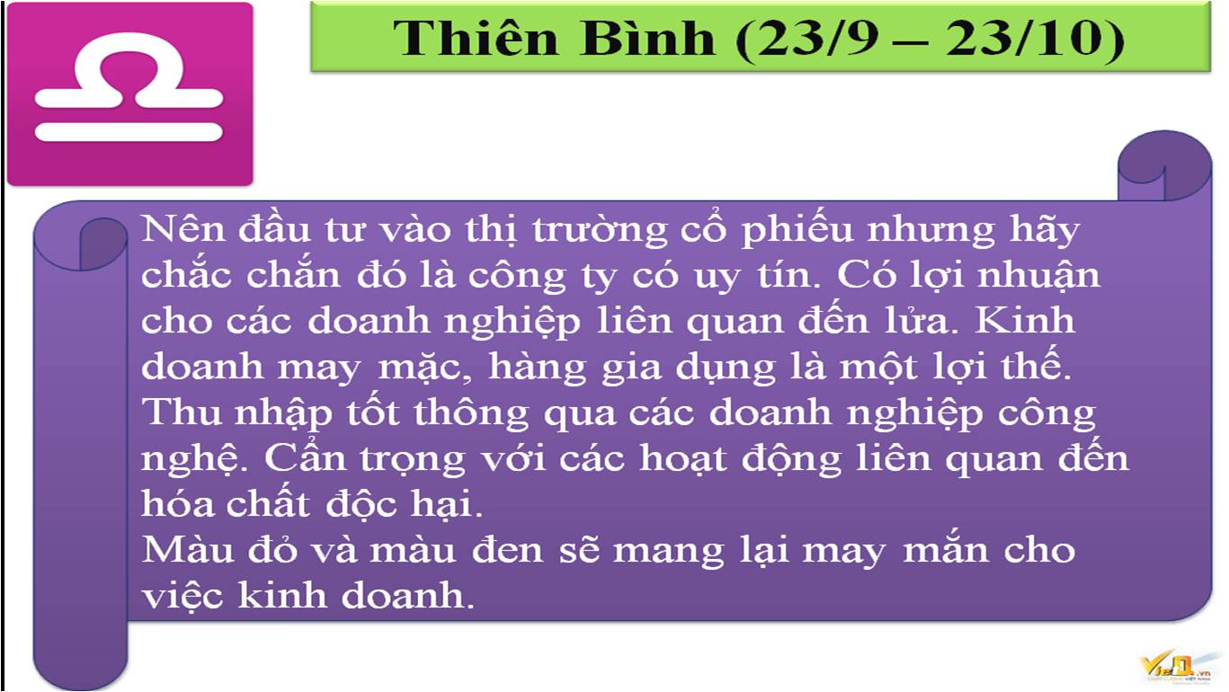 Cung hoàng đạo Thiên Bình ngày 8.7.2014