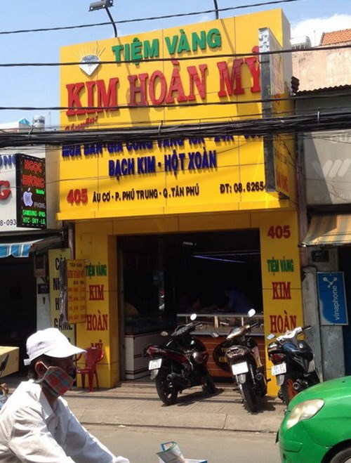 Tiệm vàng Kim Hoàn Mỹ nơi xảy ra vụ cướp