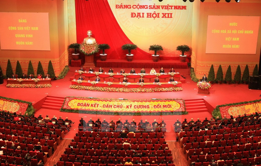 Quang cảnh Đại hội XII của Đảng đang diễn ra tại Hà Nội