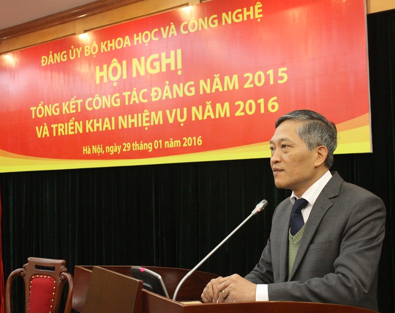 Thứ trưởng Bộ KH&CN Trần Văn Tùng phát biểu tại Hội nghị