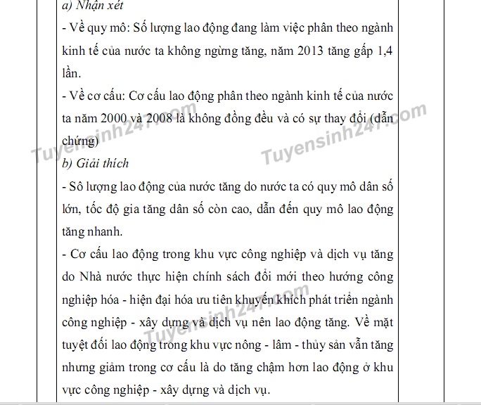 Đáp án đề thi môn Địa lí tốt nghiệp THPT Quốc gia năm 2016