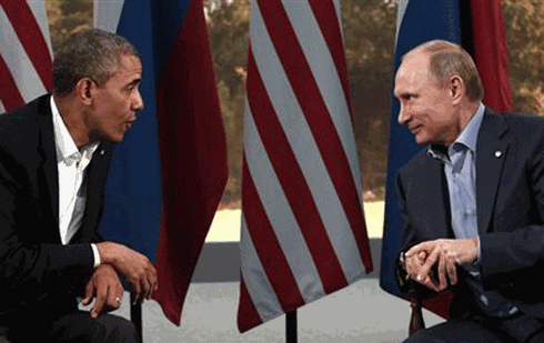 Tổng thống Mỹ Barack Obama và Tổng thống Nga Vladimir Putin trong một cuộc gặp hồi năm 2013