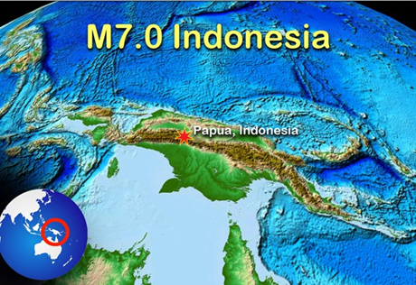 Trận động đất mạnh 7 độ richter đã làm rung chuyển tỉnh Papua của Indonesia