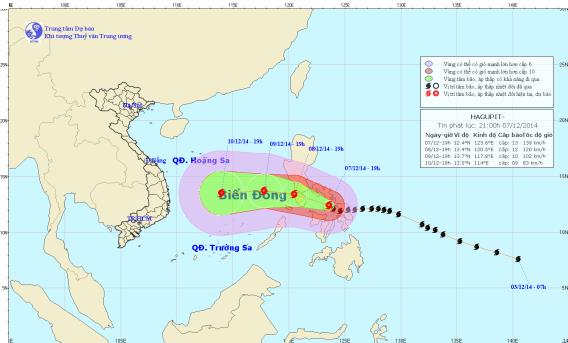 Tin bão mới nhất về đường đi và cường độ của siêu bão Hagupit