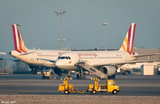 Đức hủy chuyến bay của hãng hàng không Germanwings gồm gần 340 chuyến trong hai ngày. Nguồn AFP