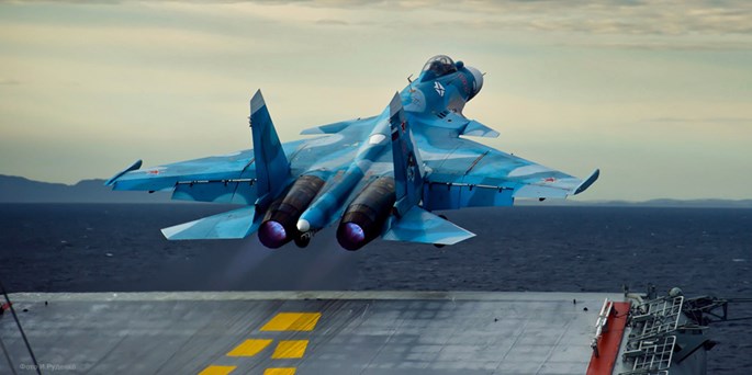 Máy bay từ tàu sân bay Đô đốc Kuznetsov đã xuất hiện trên bầu trời Syria, chuẩn bị tấn công quân khủng bố - Ảnh minh hoạ: Hải quân Nga