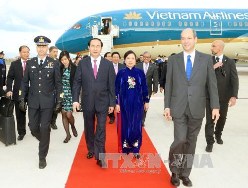  Chủ tịch nước Trần Đại Quang đến thăm Italy. Ảnh: TTXVN