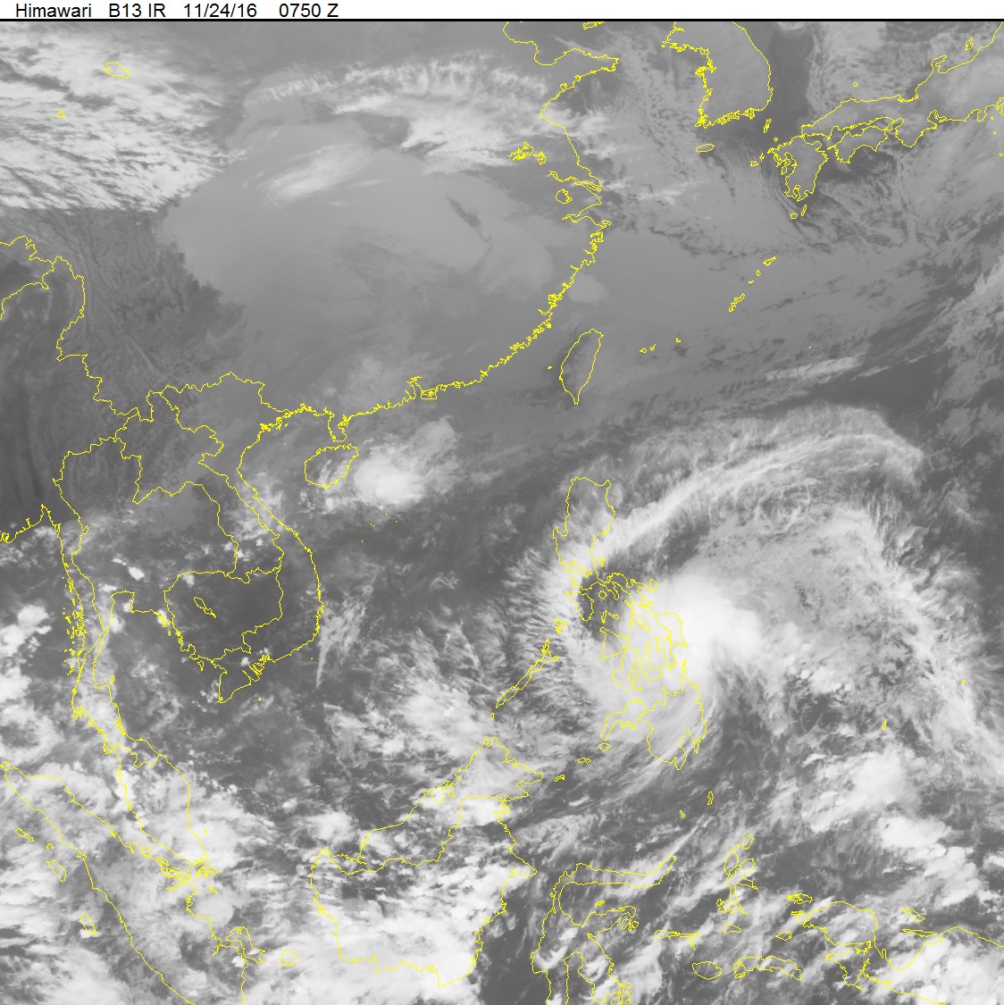  Xuất hiện áp thấp nhiệt đới trên biển Đông. Ảnh: TTKTTVTW