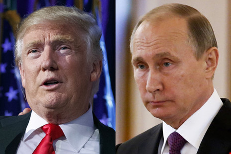  Chiến sự Syria: Ông Trump (trái) từng nói sẽ hợp tác chặt với ông Putin (phải) giải quyết khủng hoảng Syria. Ảnh: AP