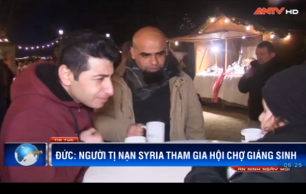  Chiến sự Syria: Người tị nạn Syria tham gia hội chợ Giáng sinh tại Đức. Ảnh chụp màn hình