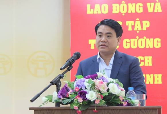 Chủ tịch UBND TP Hà Nội Nguyễn Đức Chung phát biểu tại hội nghị. Ảnh: Dân trí