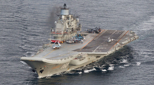 Tàu sân bay Đô đốc Kuznetsov ở chiến sự Syria . Ảnh: Reuters 