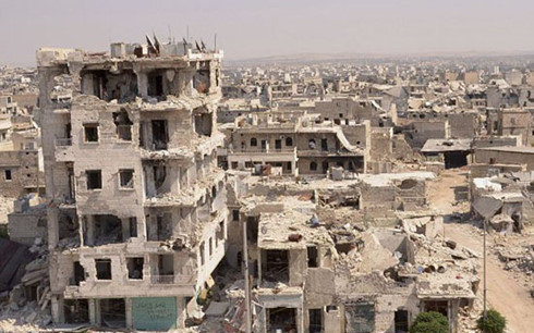 Chiến sự Syria: Aleppo bị tàn phá trong chiến tranh. Ảnh: Reuters