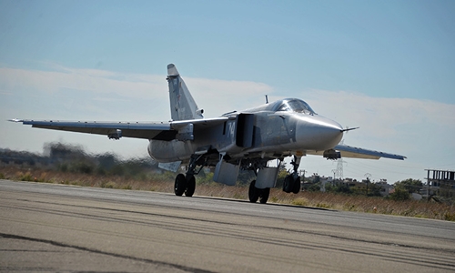  Chiến sự Syria: Máy bay cường kích ném bom Su-24 của Nga. Ảnh: RT.