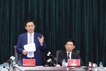  Phó Thủ tướng Vương Đình Huệ phát biểu tại cuộc họp chuyên đề của Kiểm toán Nhà nước. Ảnh: VGP