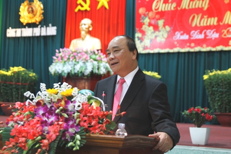  Thủ tướng đến thăm, chúc Tết Đảng bộ, chính quyền TP. Đà Nẵng. Ảnh: VGP