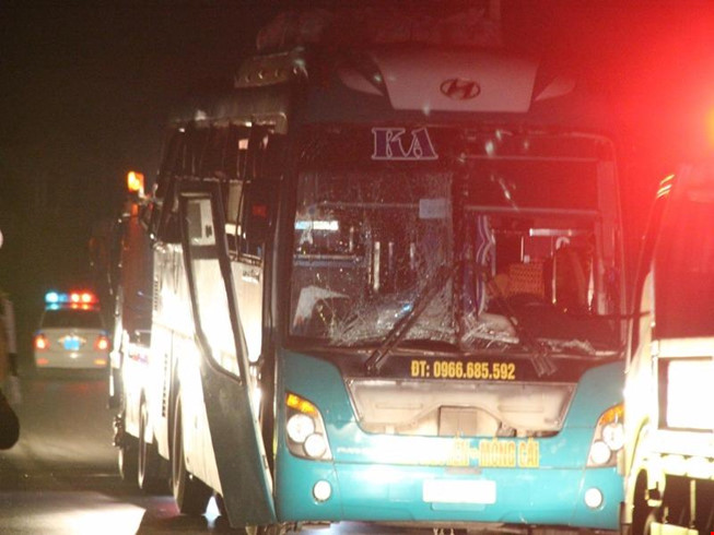  Hiện trường vụ nổ xe khách Ka Long ở Bắc Ninh. Ảnh: Pháp luật TP. Hồ Chí Minh