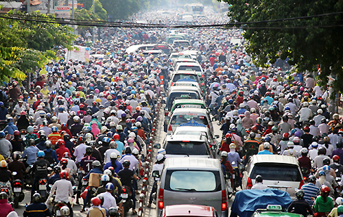  Xe máy là phương tiện gây ùn tắc giao thông ở TP. Hồ Chí Minh. Ảnh: Vnexpress